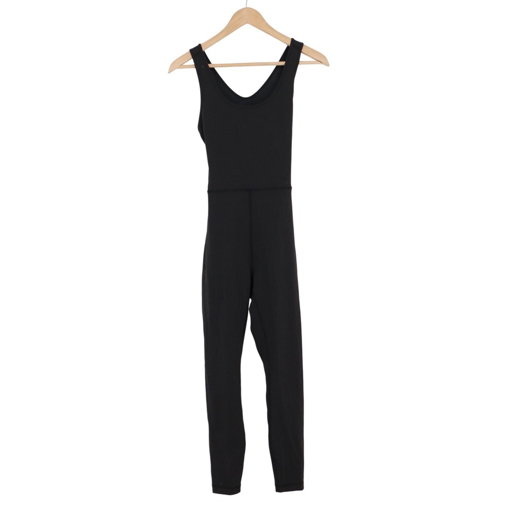 Lululemon Black Sleeveless Open Back Athletic Jumpsuit Unitard Leggings